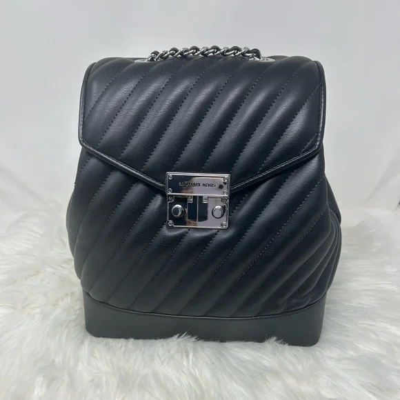 Michael Kors Rose Black Chain Backpack Michael Kors | Bags | Michael Kors Rose Medium Chain Quilted  main image 2